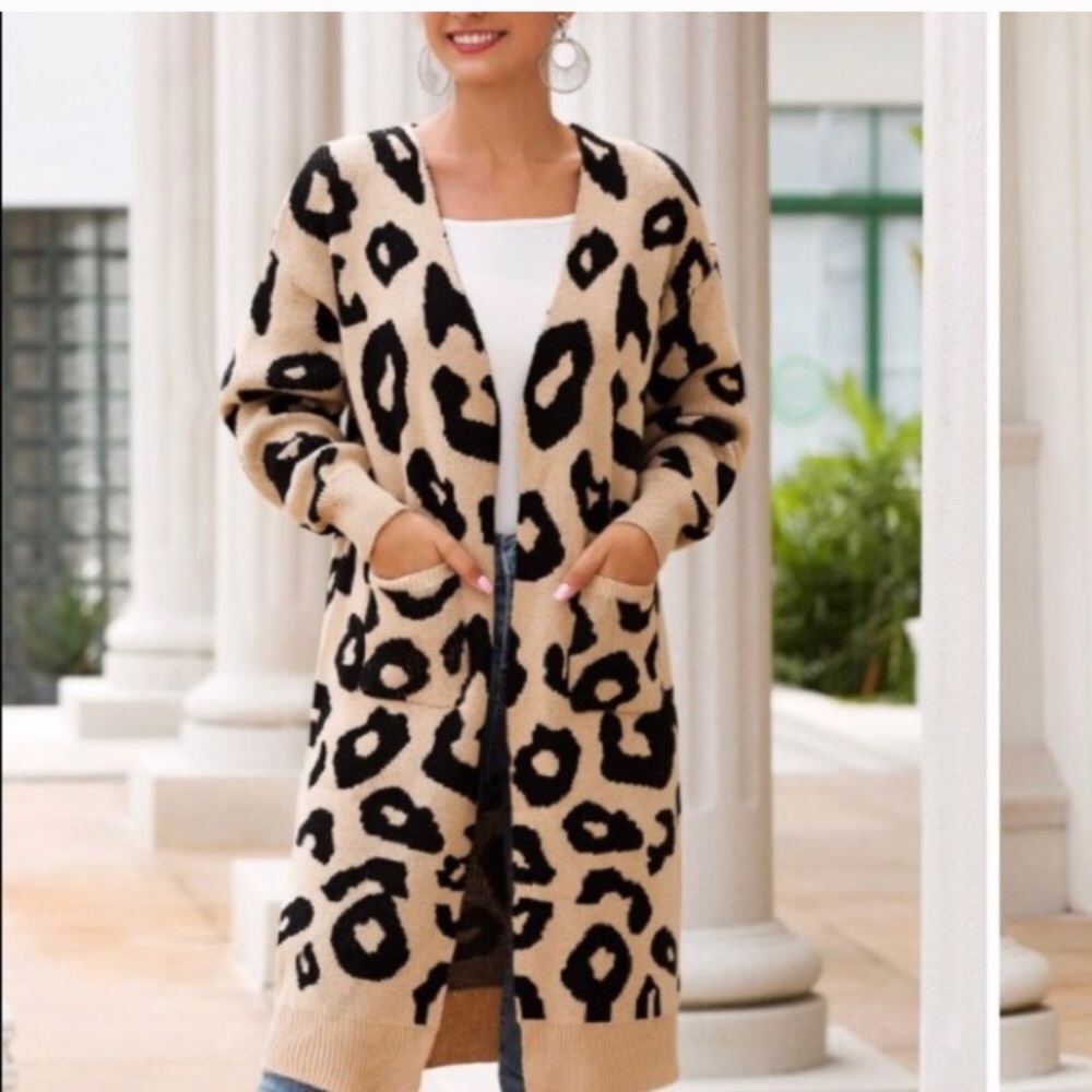 Never worn super cute leopard cardigan